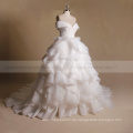 Afghanisches neues Design moslemisches weißes ein Hochzeitskleid Rüsche Braut